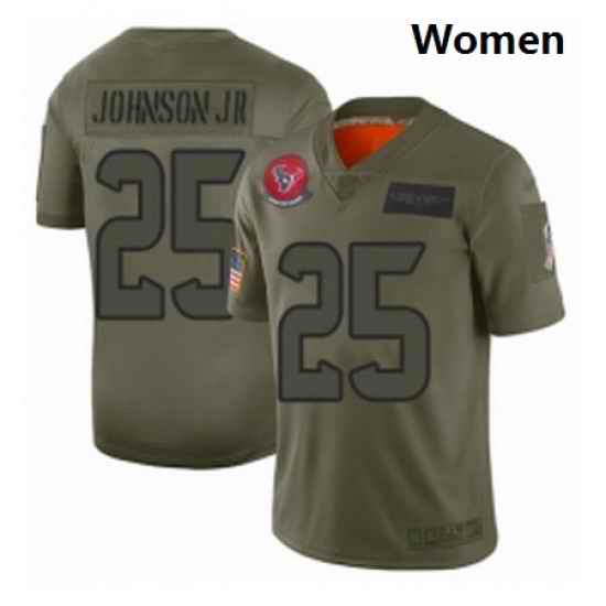 Womens Houston Texans 25 Duke Johnson Jr Limited Camo 2019 Salute to Service Football Jersey